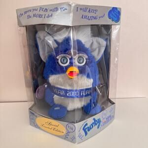 Tiger Electronics Furby Special Limited Edition Millennium 2000 Y2K Blue Plush
